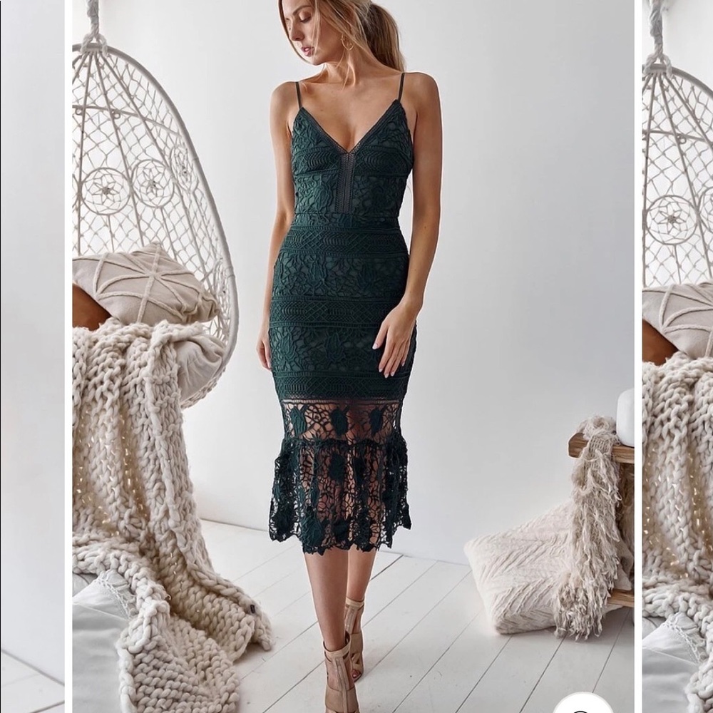 Estelle Midi Dress- Emerald Green